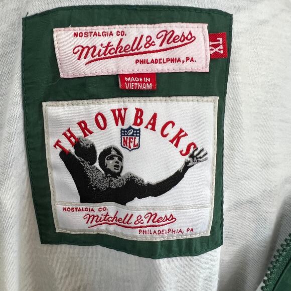 Mitchell & Ness Throwbacks NFL Green Bay PACKERS Full Zip Windbreaker Hood XL - Picture 9 of 11
